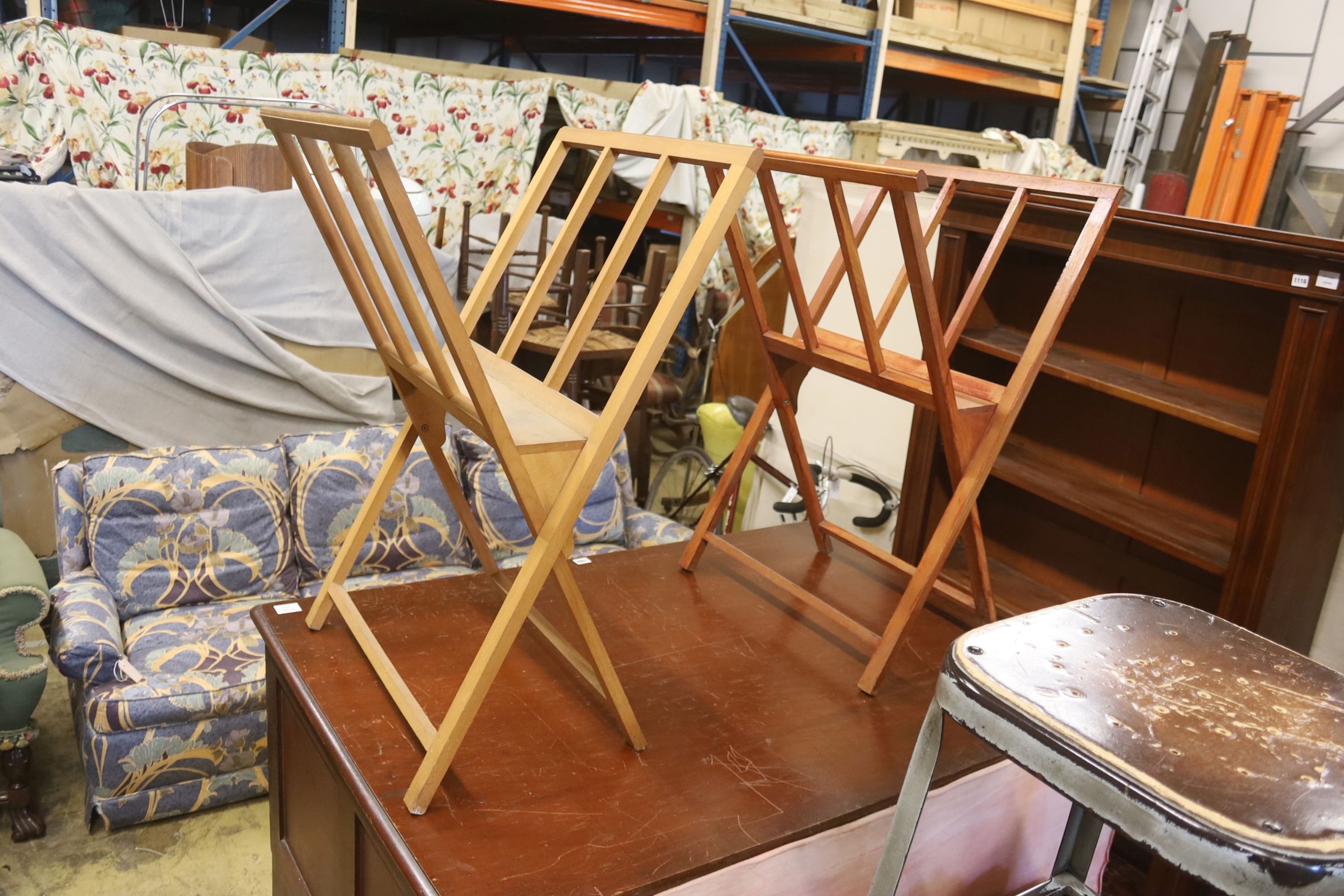 A pair of modern folio stands, width 50cm, depth 50cm, height 83cm